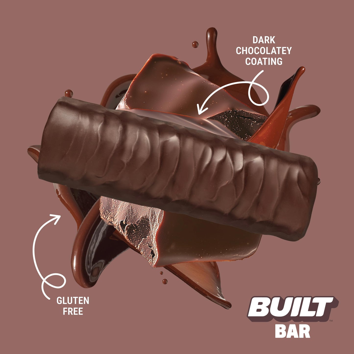 Built Bar, Protein Bars, 17G Protein Snacks, On-The-Go Bars With Only 130 Calories & 4G Sugar, Double Chocolate Fudge, 12 Count