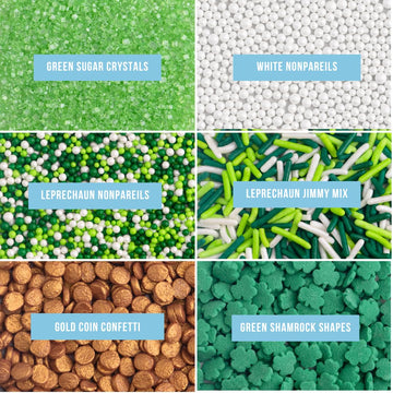Sweets Indeed Shamrock Sprinkles, St. Patricks Day, Edible Sprinkle Mix, Green Jimmies, Perfect For Cake Decorations, Baking, Ic