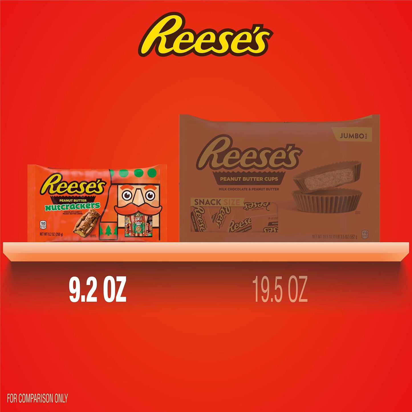 REESES Chocolate Peanut Butter Creme Nutcrackers, Christmas Candy Bag, 9.2 oz