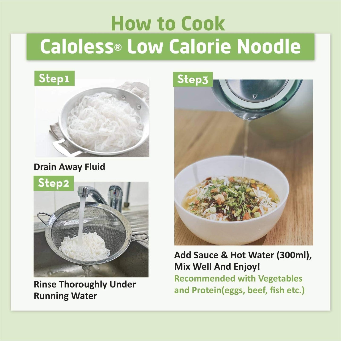 Caloless Konjac Shirataki Noodles 6-Pack Low Calorie healthy food (Chilli & Vinegar)-Gluten Free, Keto snacks, Non Gmo, Low Carb