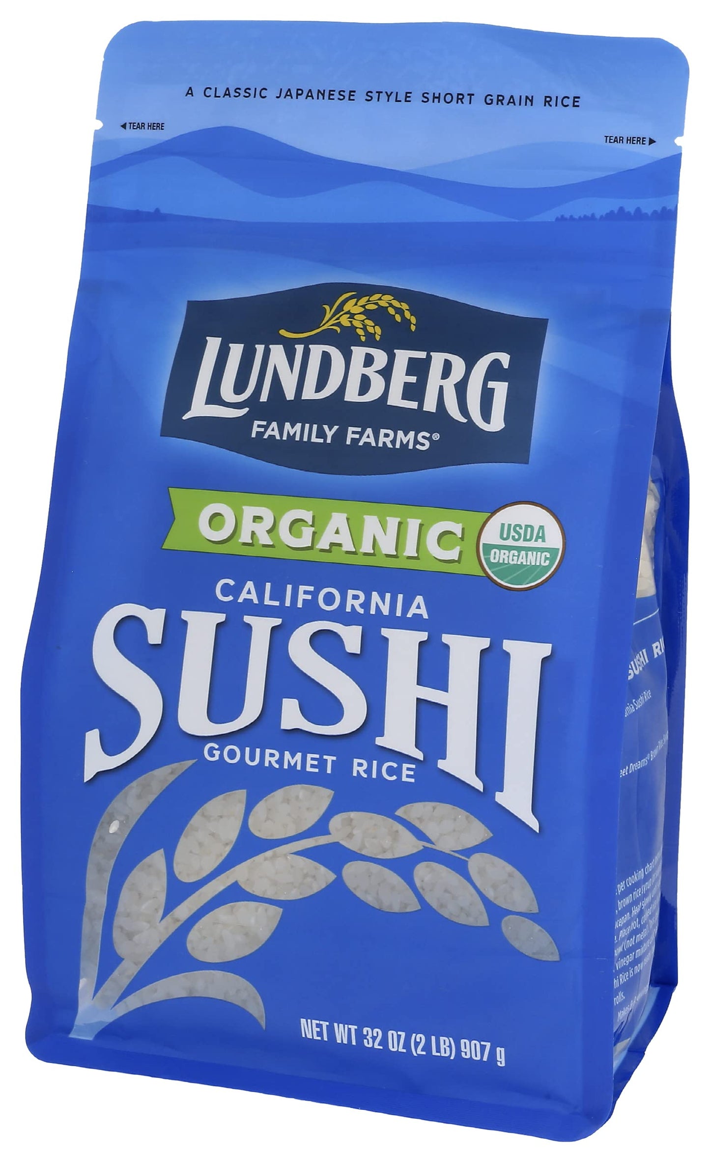 Lundberg Family Farms - Organic California Sushi Rice, Japanese Style Short Grain Rice, Perfectly Sticky, Pantry Staple, Non-GMO
