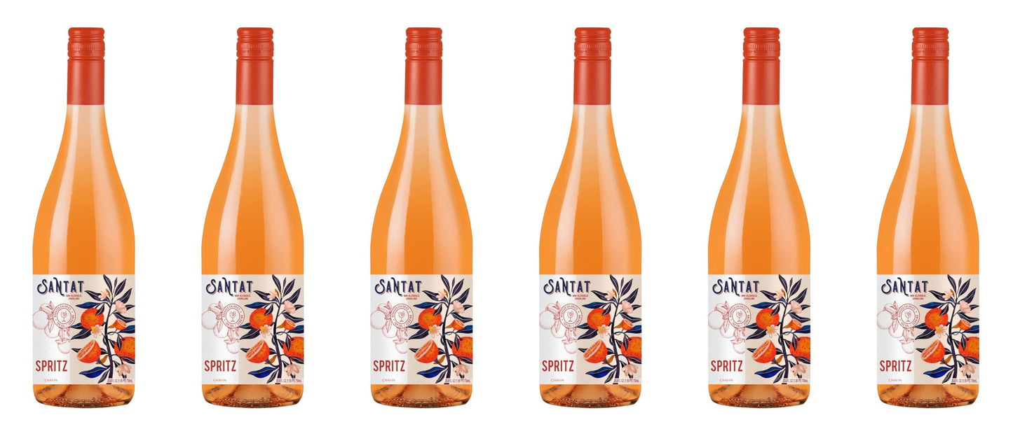 Santat Spritz Sparkling Orange Bitter Apéritif Non-Alcoholic 750ml Pack of 6 Imported from France
