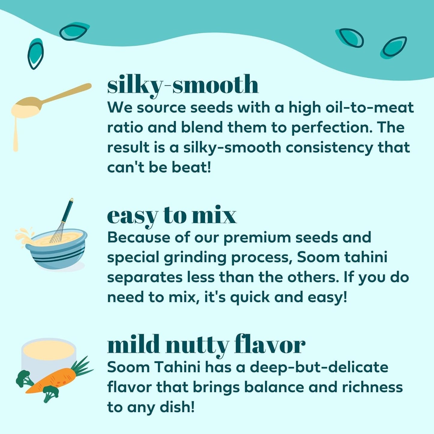 Soom Foods Organic Tahini Paste, Creamy Sesame Seed Spread, Vegan, Gluten-Free, 11oz