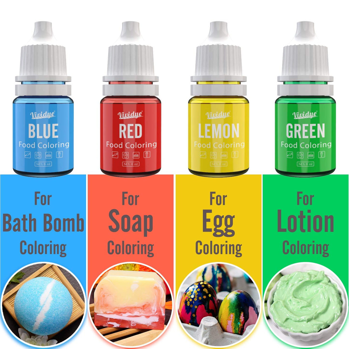 Vividye Food Coloring Set - 24 Colors - 0.25 Fl Oz Bottles for Baking and Crafts
