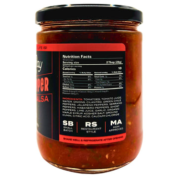 Sixth Day Snacks Ghost Pepper Xtra Hot Salsa | Intense Heat With Real Flavor | Small Batch, Clean Ingredients | Family-Owned | 16 Oz Jar