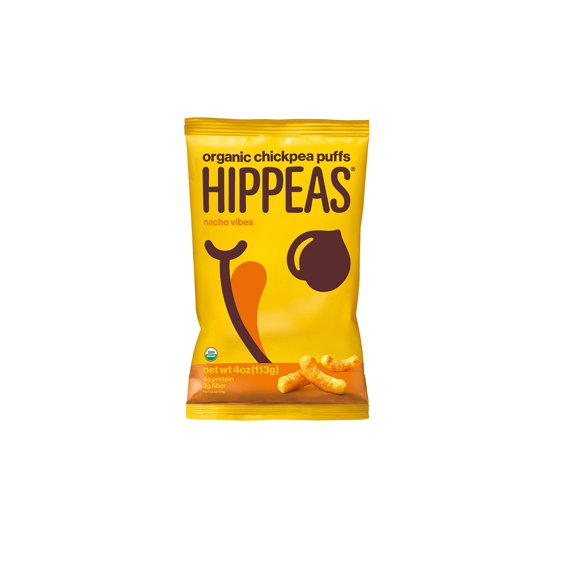 Hippeas Organic Chickpea Puffs, Vegan Nacho Vibes, 4 Ounce (Pack of 6), 4g Protein, 3g Fiber, Vegan, Gluten-Free, Crunchy, Plant