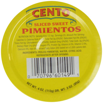 Cento Pimientos Sliced, 4 Ounce