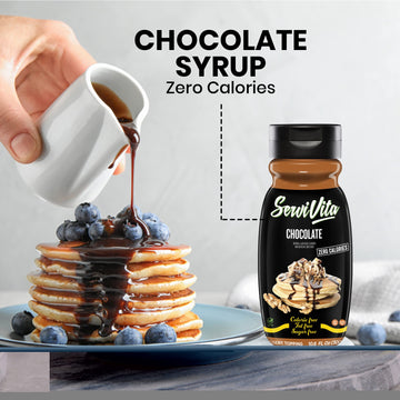 Sugar Free Chocolate Syrup Zero Calories And Fat Free, 10.6 Fl Oz - No Sugar Chocolate Syrup Dessert Topping Gluten-Free, Non-Gm