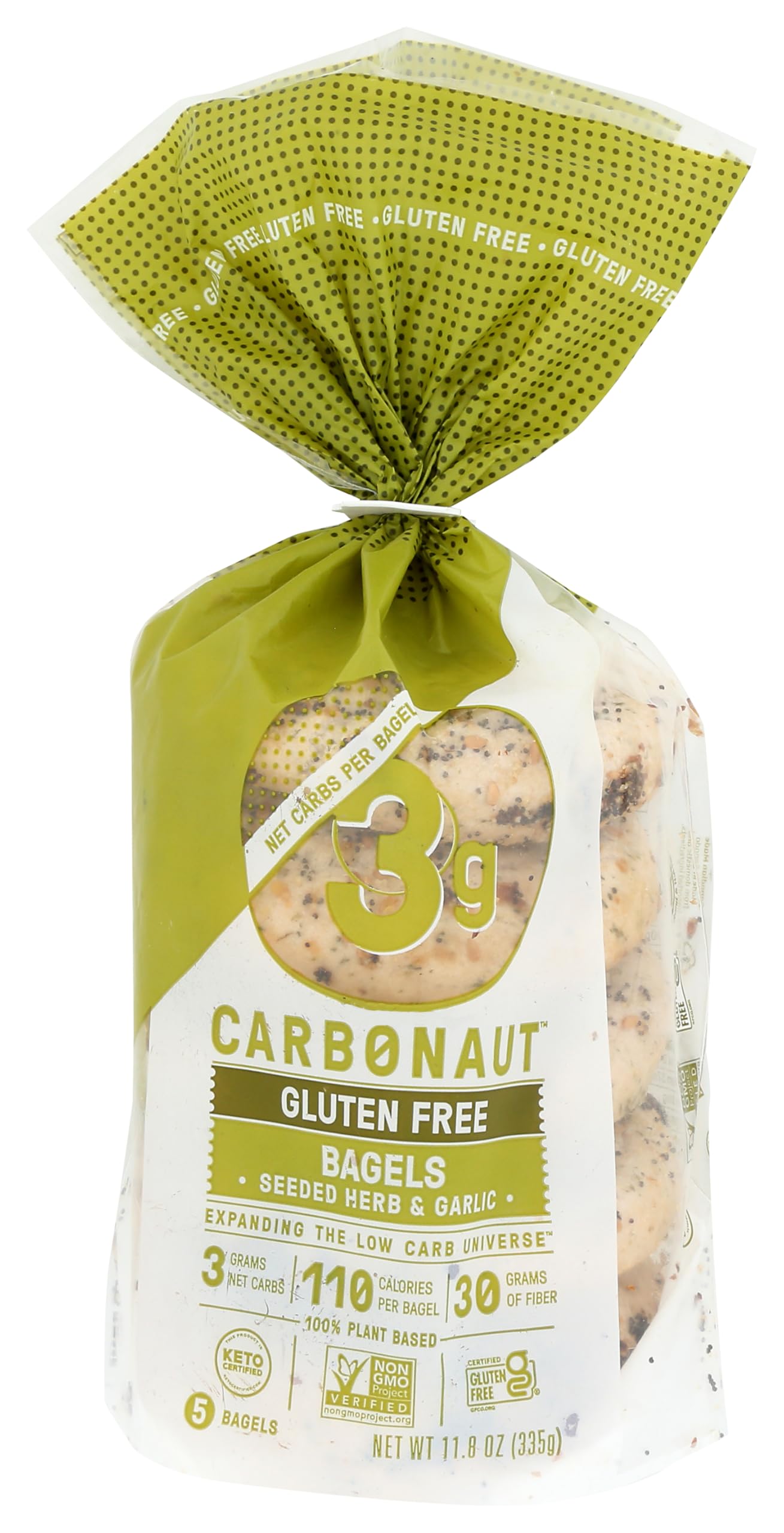 Carbonaut Seeded Herb & Garlic Bagels, 11.8 OZ