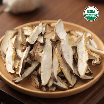Vigorous Mountains Organic Shiitake Mushrooms Sliced, Great Size Fresh Texture Rehydrate Quickly, Dried Shiitake Mushrooms For C