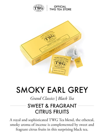 Twg Tea | Smoky Earl Grey | Black Tea | Bergamot | 15 Hand Sewn Cotton Tea Bags | Gift Set