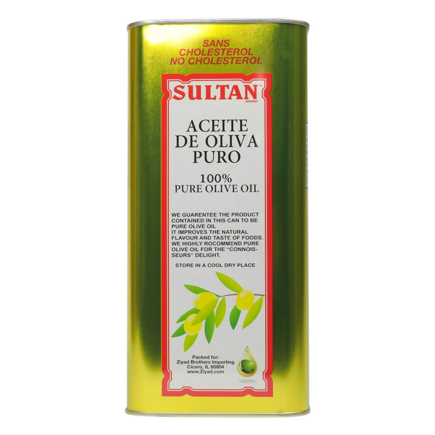 Sultan Premium Pure Olive Oil, First Cold-Pressed, Rich Fruity Flavor, 128 FL. OZ, Cholesterol-Free, Ideal for Culinary & Skincare