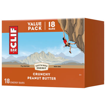 Clif Bar - Crunchy Peanut Butter - Made With Organic Oats - 11G Protein - Non-Gmo - Plant Based - Energy Bars - 2.4 Oz. (18 Pack