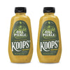 Koops Dill Pickle Mustard - Dill Mustard Spread, Flavored Condiment and Dip for Dressing, Sandwich, Burger, Pretzel, & More, Ma