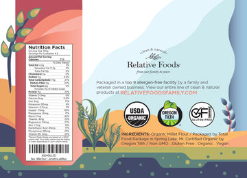 Millet Flour 1 Pound Usda Organic, Certified Gluten Free, Sourced 100% From The Usa Dry Milled With No Additives