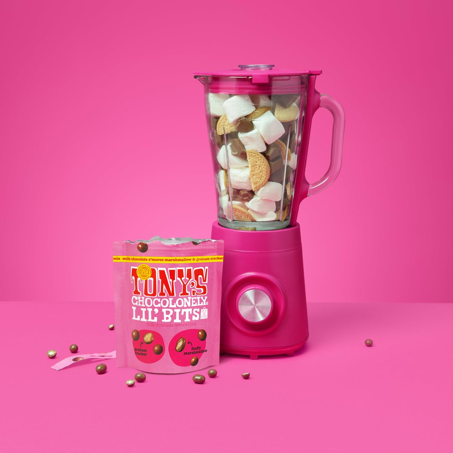 Tonys Chocolonely Belgian Milk Chocolate SMores Mix Lil Bits Candy Pieces With Graham Cracker & Marshmallow for Snacks, Gifts, o