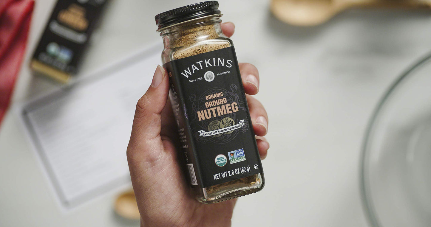 Watkins Gourmet Organic Spice Jar, Ground Nutmeg, 2.8 Ounce Jar, 3 Count