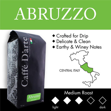 Caffe Darte Abruzzo Whole Bean Coffee, 12 Ounce