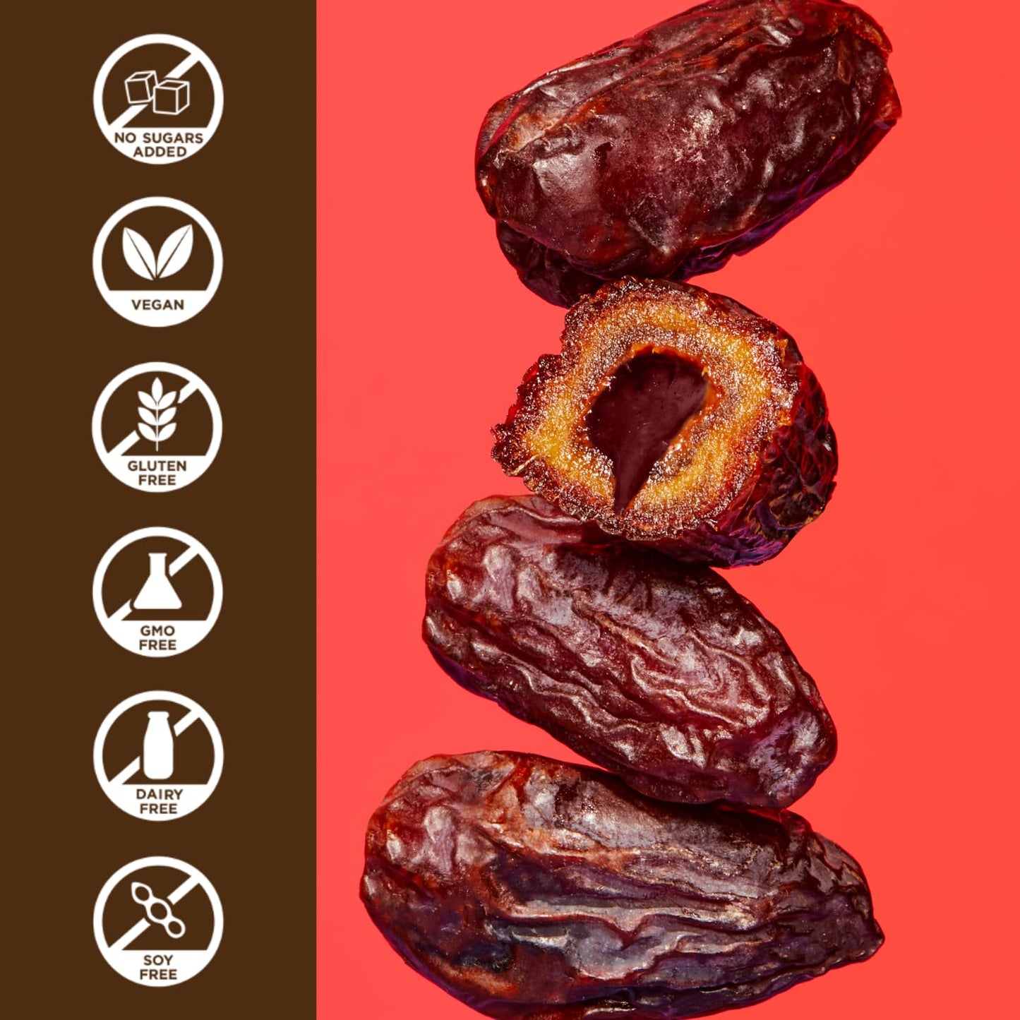Realsy Organic Pitted & Stuffed Medjool Dates, Vegan, Gluten-Free, Peanut Butter Chocolate 5 Pack