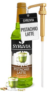 Syruvia Pistachio Latte Syrup - Pistachio Latte Syrup Flavor, 25.4 fl oz - Perfect for Cocktails, ice Tea, Desserts, Italian Sod