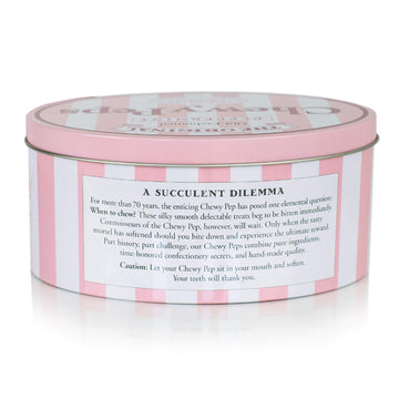 The Original Chewy Peps Peppermint Gift Tin, Handcrafted Premium Old-Fashioned Candy, Organic Non-Gmo Sustainable Ingredients, 1