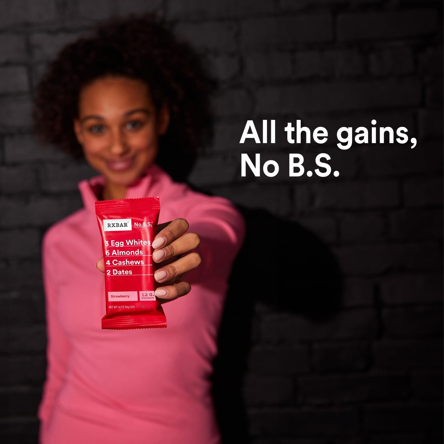 Rxbar Protein Bars 12G Protein Gluten Free Snacks Strawberry 22Oz Box (12 Bars)