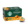 Starbucks K-Cup Coffee Pods, Toffeenut Flavored Coffee, Naturally Flavored, 100% Arabica, 1 Box (10 Pods)