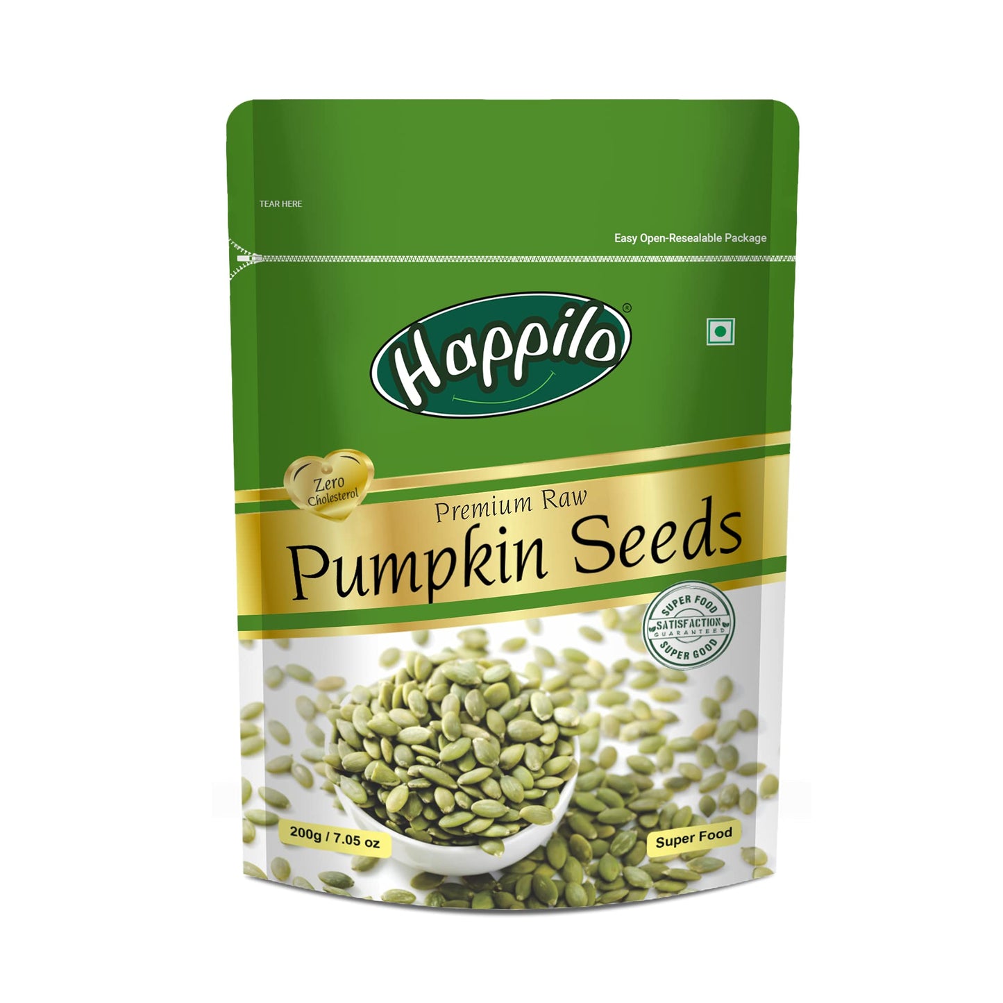 HappiloPremium Raw Authentic Pumpkin Seeds, 200g