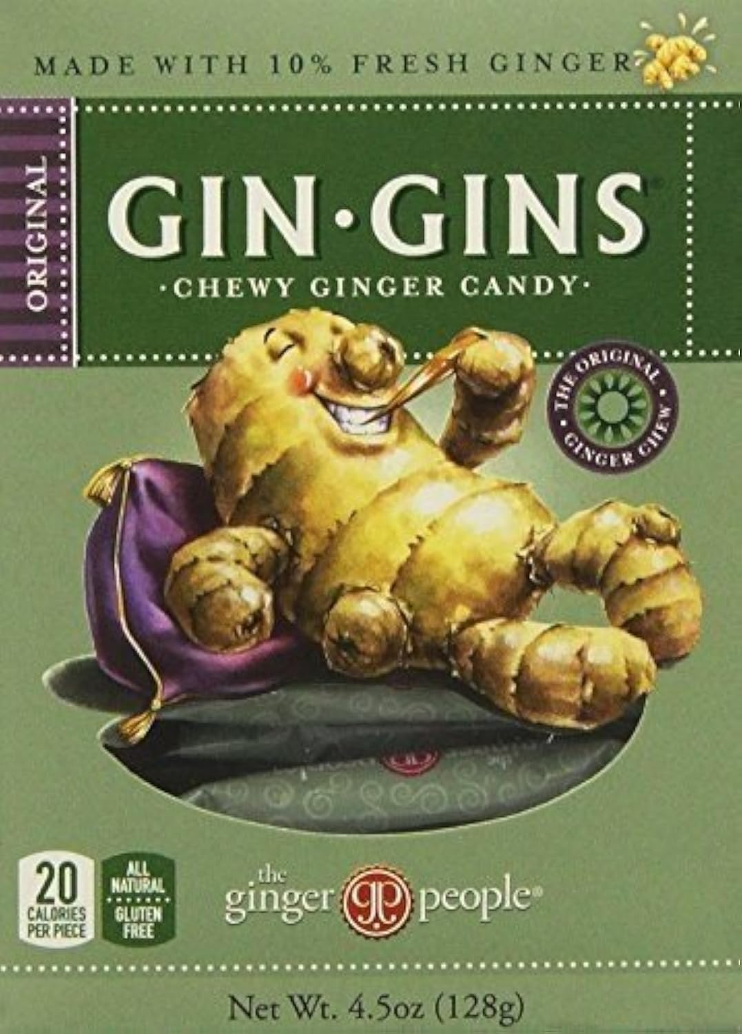The Ginger People Ginger Chews, 4.5 Oz, Chewy Candy, Original Flavor