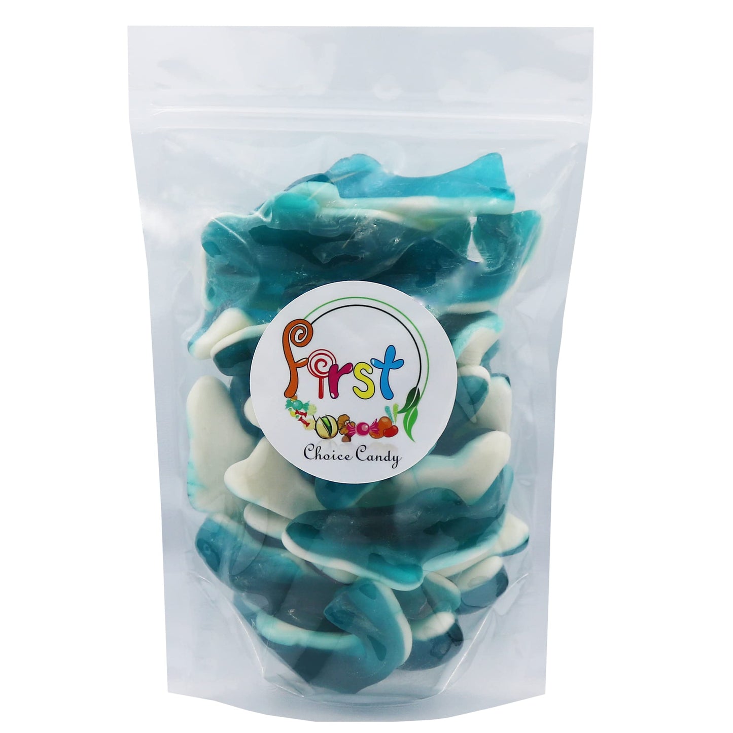 FirstChoiceCandy Shark Gummy Candy - Jumbo Blue, 2 Pound Pack