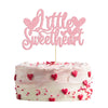 Gyufise 1Pc Little Sweetheart Cake Topper Pink Glitter Happy Valentine'S Day Cake Topper Decoration For Valentine Theme Birthday