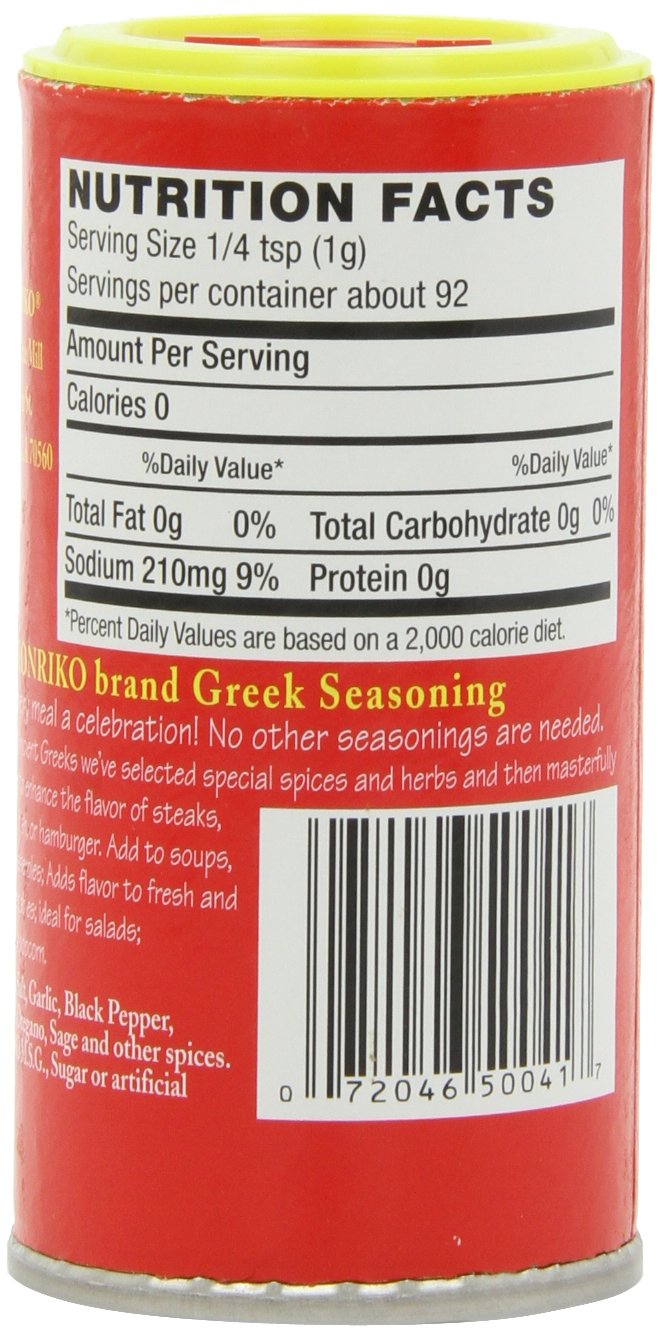 Konriko - Greek Authentic Seasoning 2.5 oz - Wheat Free - Gluten Free - No MSG
