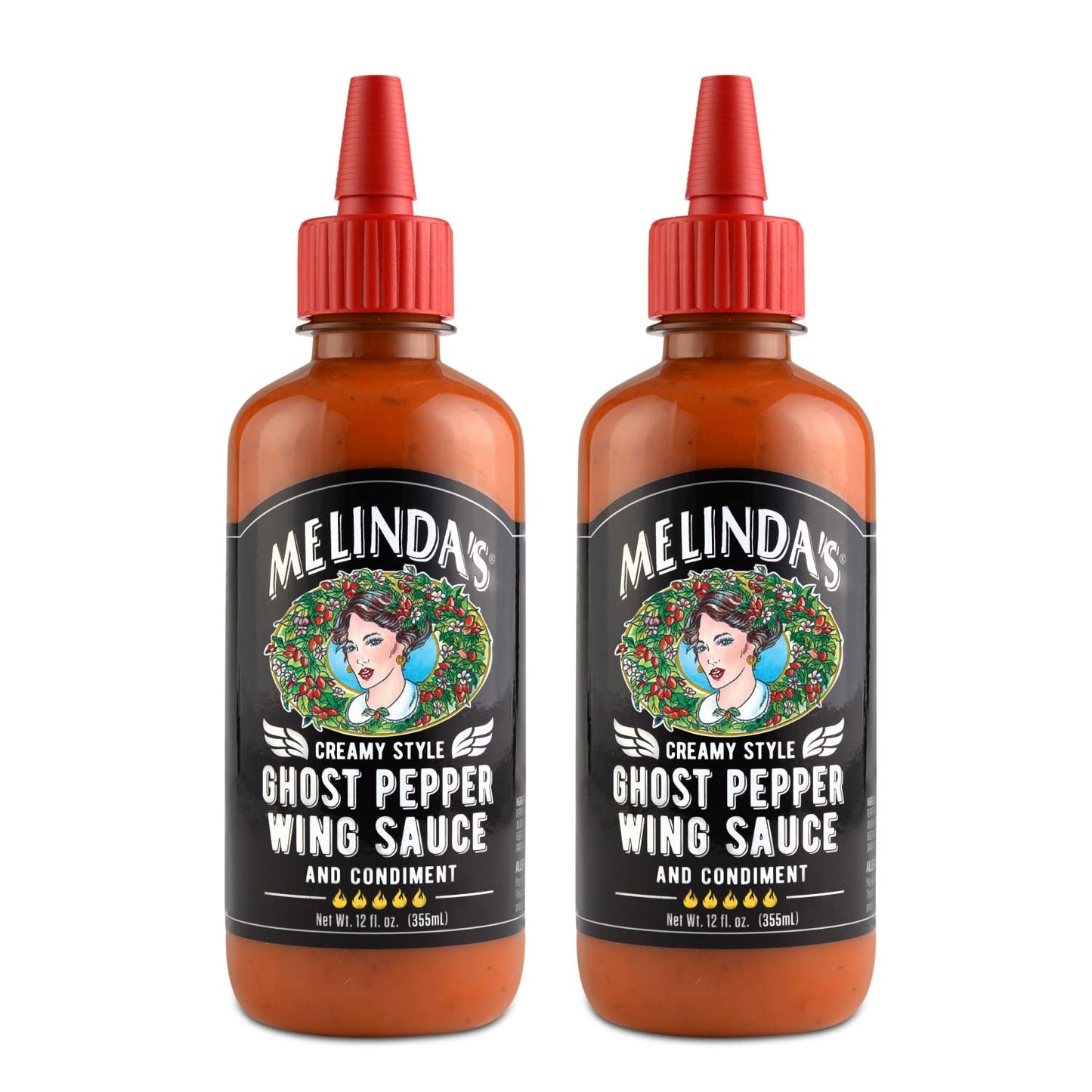 Melindas Creamy Style Ghost Pepper Wing Sauce, 12 Fl Oz, Pack of 2