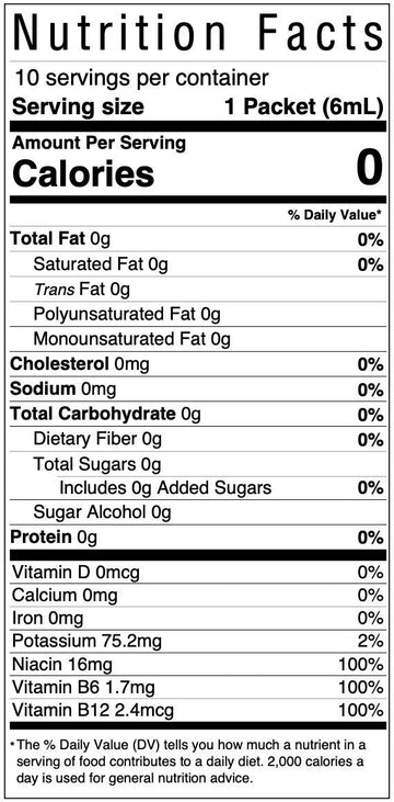 Strike Force Energy Drink Mix - G Flavor, Zero Calories, Keto Friendly, Sugar Free - 10 Liquid Packs