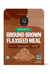 FGO Organic Ground Brown Flaxseed Meal, 16oz Cold Milled Powder, Resealable Pouch, Grown in USA & Canada