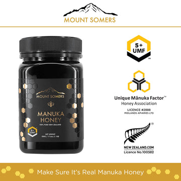 Mount Somers 100% Pure Premium Raw Manuka Honey - Umf 5+ / Mgo 83+ 17.6Oz (500G) Jar, Non Gmo New Zealand Manuka Honey, Genuine