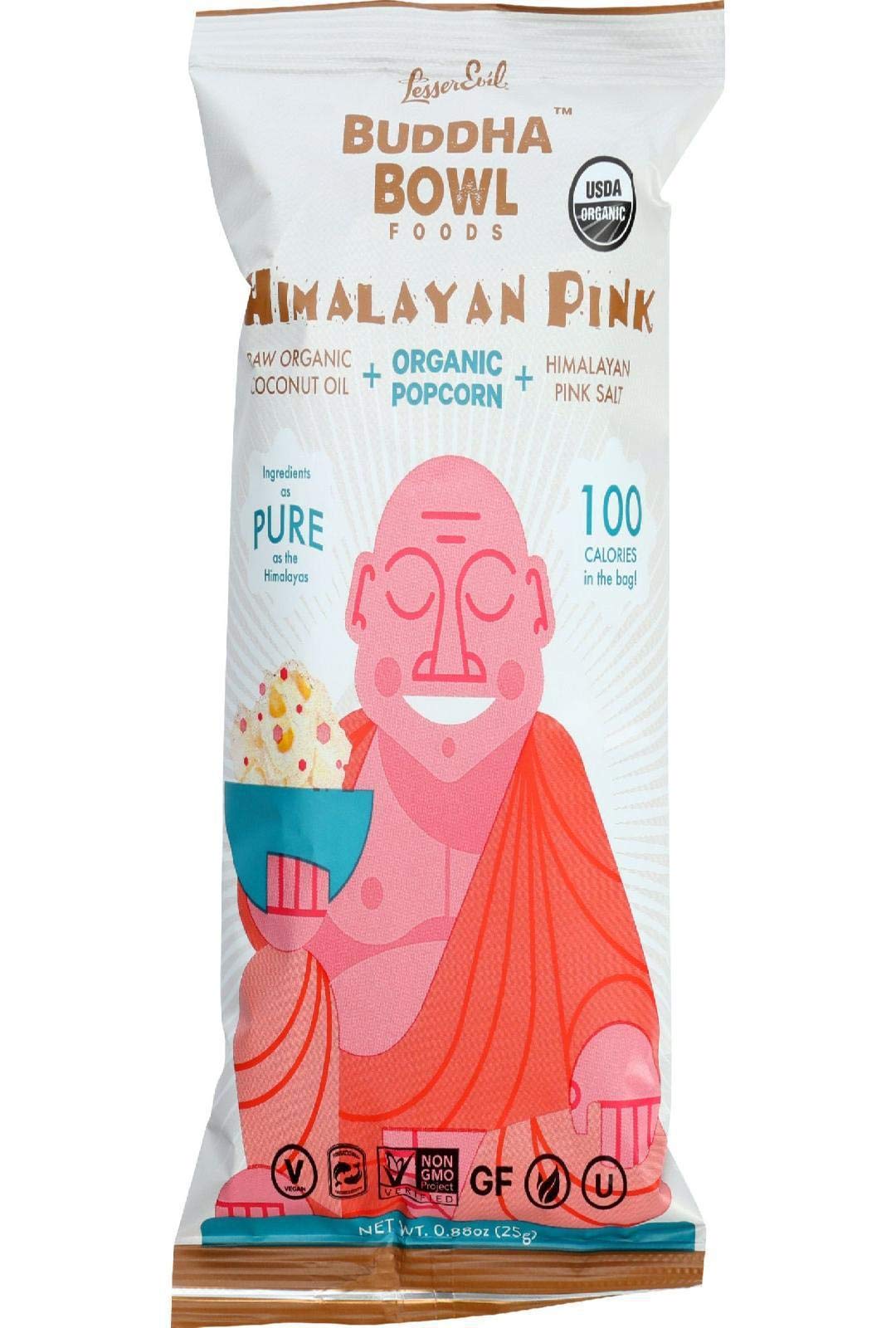 Lesser Evil Popcorn - Organic - Himalayan Pink - .88 Ounce - Case Of 18, United States