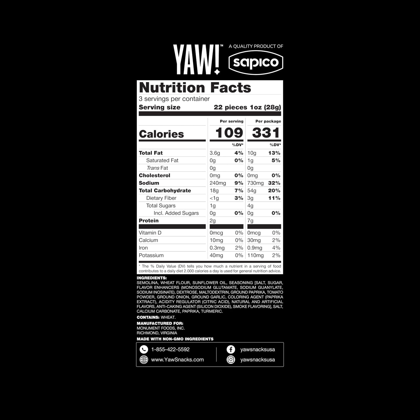 YAW! Baked Baguette Bites, Bold BBQ Flavor, Non-GMO, 9oz, Orange-Red