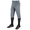 Champro Triple Crown Knicker Style Baseball Pants In Solid Color With Reinforced Sliding Areas, Graphite, X-Large