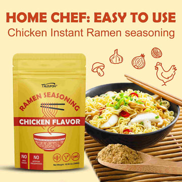 Talcufon Ramen Seasoning 10.58 Oz Traditional Chicken Ramen Seasoning Reduced Salt Gluten-Free Vegan Mild Premium Instant Noodle