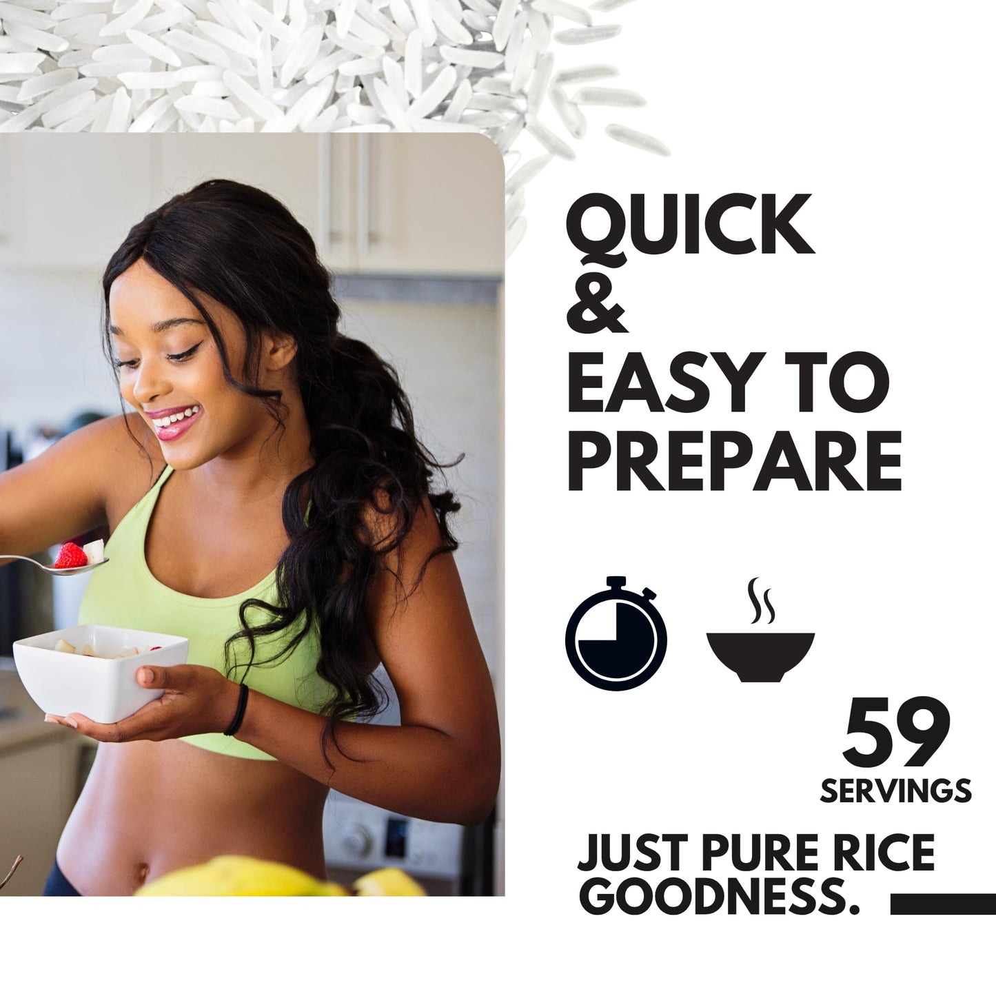 Rice Cream 3 LB, Plain Jasmine White Rice Hot Rice Cereal Scoop Included - 48 oz Easily Digestable Carb Source Emergency Food Su