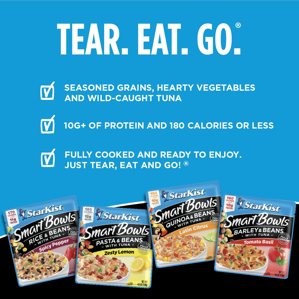 Starkist Smart Bowls Latin Citrus, 4.5 Oz Pouch (Pack Of 12) – Features Quinoa & Beans With Wild Caught Tuna