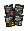 SAVAGE Bacon Jerky Variety - Sizzlin Maple spirit-inspired flavor Glaze Smokehouse Sgt. Pepper (Pack of 4) - Gluten Free High Protein Low Calorie
