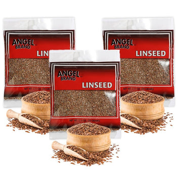 Angel Brand Linseed Flax Seeds - 2.5 oz Pouch, Pack of 3 - Whole Flax Seeds for Baking, Cooking, and Healthy Snacks