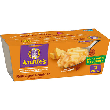Annie's Macaroni and Cheese, Real Aged Cheddar & Organic Pasta, Microwaveable Cups, 2 Cups, 4.02 oz.