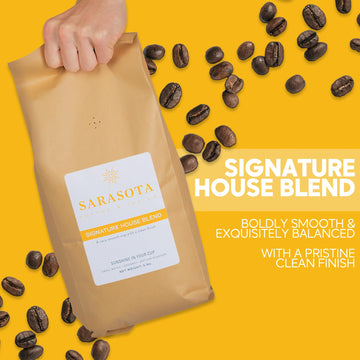Sarasota Coffee Whole Bean Signature House Breakfast Blend | Medium Roast Gourmet Coffee Beans | Low Acid, Mold Free, Specialty