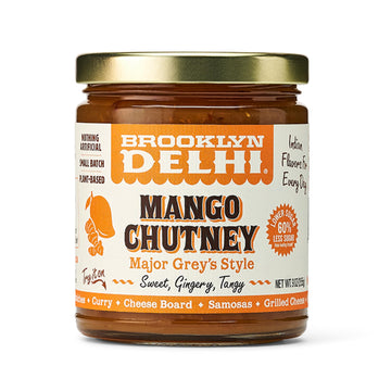 Brooklyn Delhi Mango Chutney - 9oz - Vegan, Made with Ripe Mangos, Ginger, Garam Masala - No Artificial Additives, Perfect for Dips & Sauces