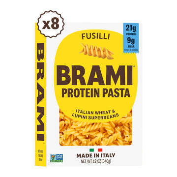 Brami Fusilli Italian Protein Pasta | Low Carb | High Fiber | High Protein | Non-GMO | Keto | Made in Italy | Dry Pasta | Semoli