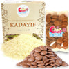 Top-Grade 250 Gr Dried & Shredded Kadayif (Kataifi) Fillo Dough With Coating Lite Milk Melting Chocolate Kadayif Pastry Dough Phyllo Dough For Dubai Chocolate (8.8 Oz)