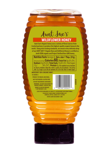Aunt Sue'S Raw & Unfiltered Organic Honey, 16 Ounce (1 Lb) From Brazil, Strained Pure Honey
